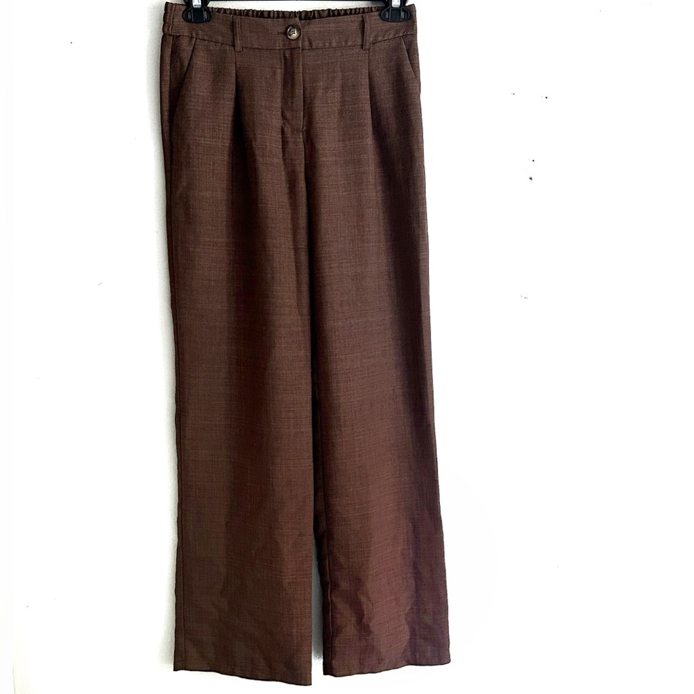 Soho Wide Leg High-Waist Brown Pants
